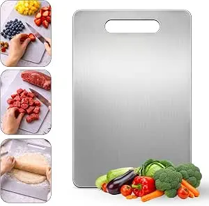 Cutting Boards for Kitchen Stainless Board 304 Steel Thickened Double Sided Food Grade Portable Fruit Meat Chopping