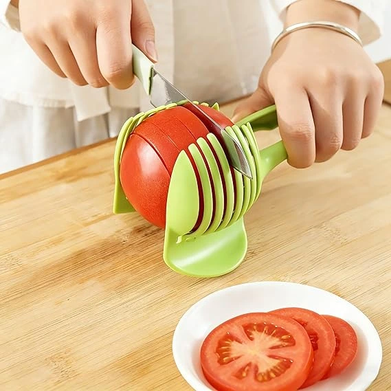 Stainless Steel Kitchen Handheld Orange Lemon Slicer Tomato Cutting Clip Fruit Slicer Onion Slicer KitchenItem Cutter Accessorie