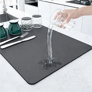 Super Absorbent Large Kitchen Absorbent Mat Antiskid Draining Coffee Dish Drying Mat Quick Dry Bathroom Drain Pad Tableware Mat